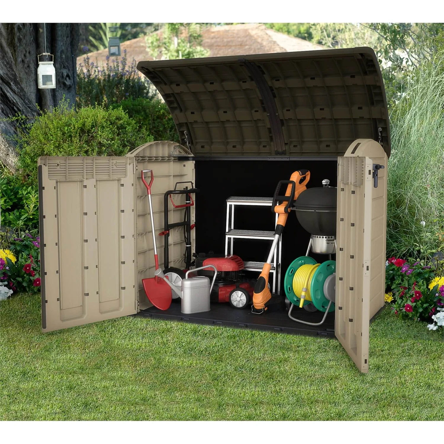 Keter Store it Out Ultra Outdoor Garden Storage Shed - Beige & Brown - 2000L Keter Store It Out Ultra Outdoor Garden Storage Shed - Beige & Brown - 2000L -Deals Furniture Store 12815621 2154833203715627