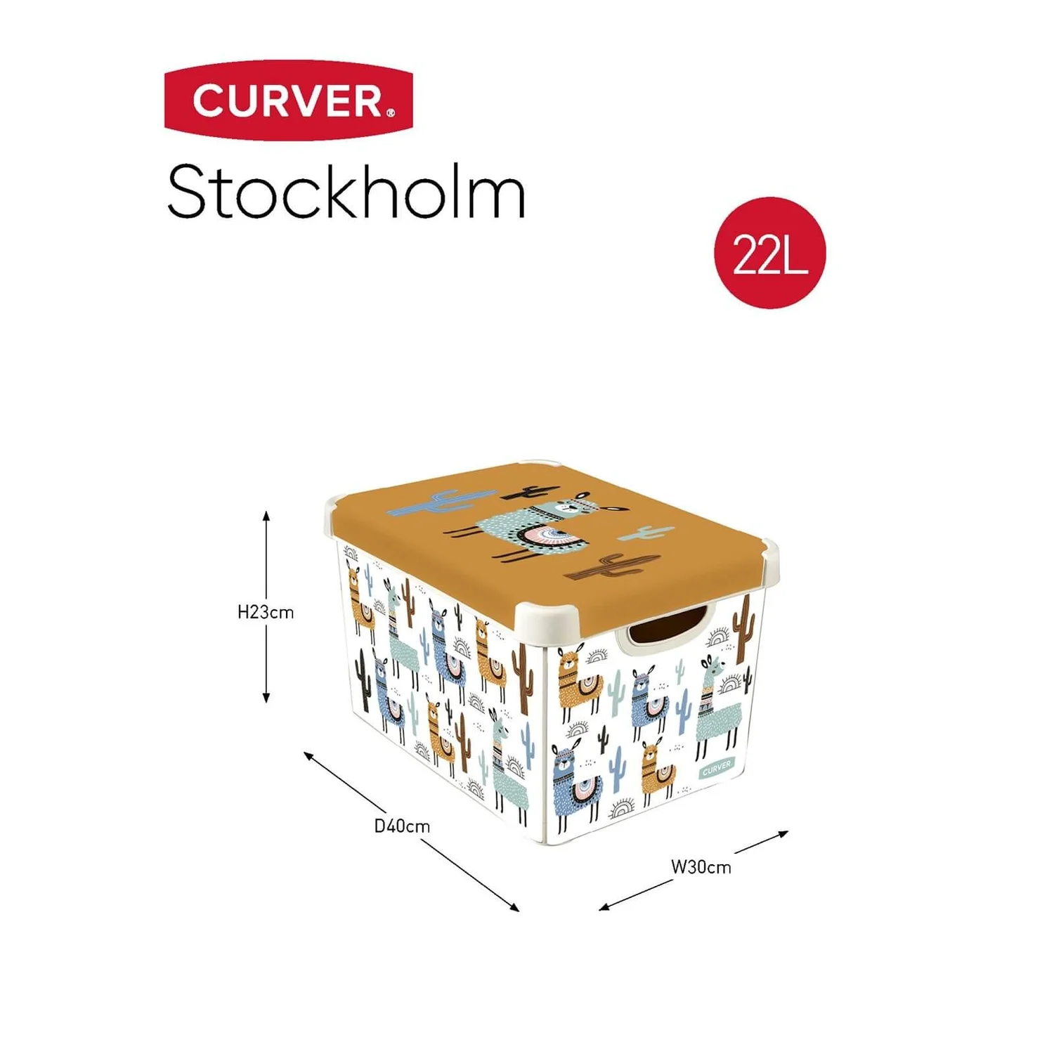 Curver Stockholm Llama Plastic Deco Storage Box - Multi-Coloured - 22L Curver Stockholm Llama Plastic Deco Storage Box - Multi-Coloured - 22L -Deals Furniture Store 12824053 3534832983271178