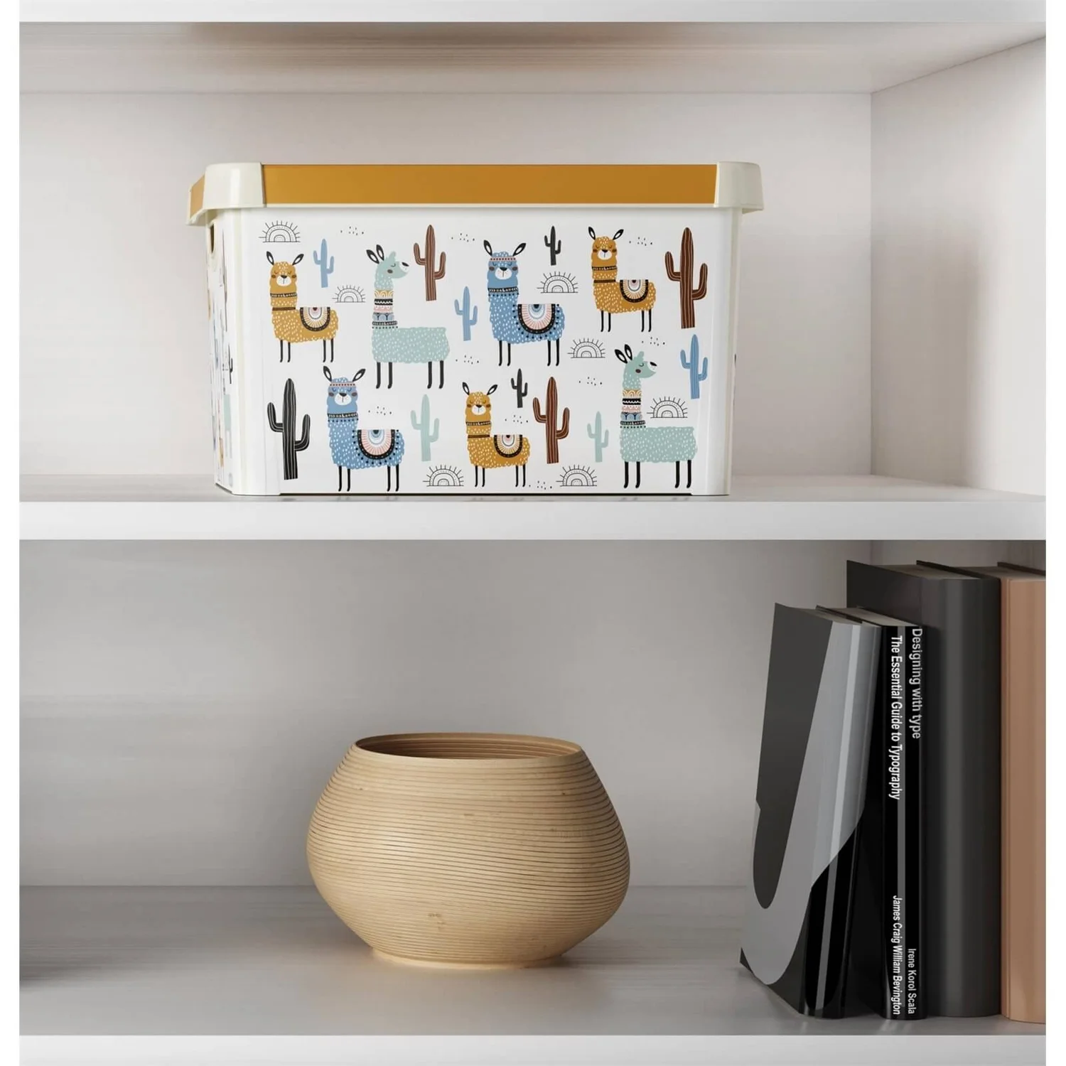 Curver Stockholm Llama Plastic Deco Storage Box - Multi-Coloured - 22L Curver Stockholm Llama Plastic Deco Storage Box - Multi-Coloured - 22L -Deals Furniture Store 12824053 8934832983115106