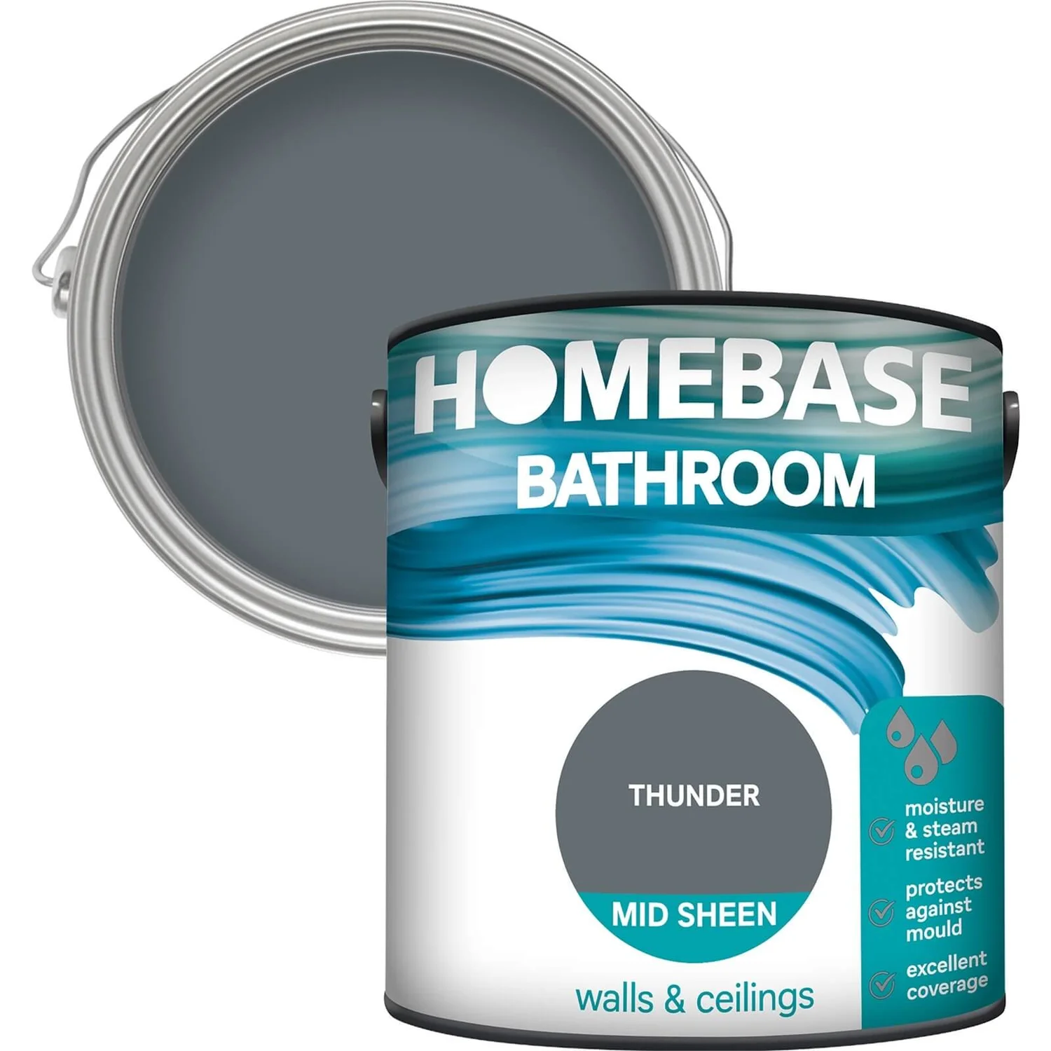 Homebase Bathroom Mid Sheen Paint - Thunder 2.5L Homebase Bathroom Mid Sheen Paint - Thunder 2.5L -Deals Furniture Store 12832523 1514831964398656