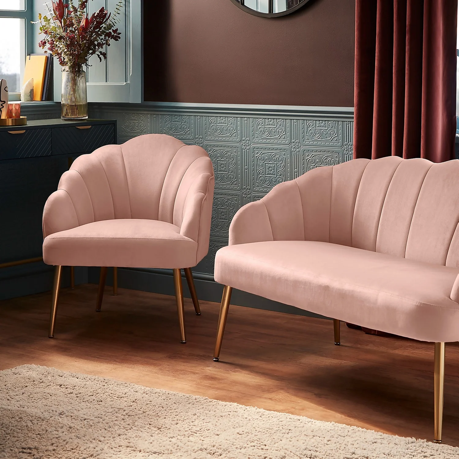 Sophia Scallop Occasional Chair - Blush Sophia Scallop Occasional Chair - Blush -Deals Furniture Store 12836665 1164940701370823