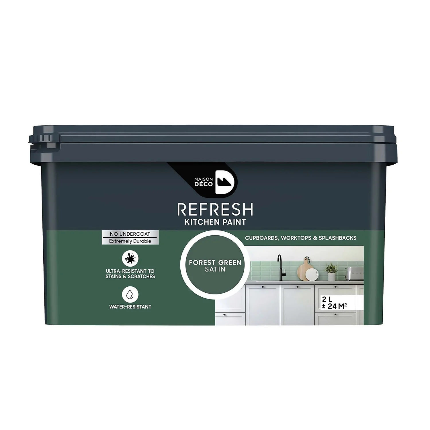 Maison Deco Refresh Kitchen Cupboards, Worktops & Splashbacks Paint Forest Green - 2L Maison Deco Refresh Kitchen Cupboards, Worktops & Splashbacks Paint Forest Green - 2L -Deals Furniture Store 12878356 1634866387472608