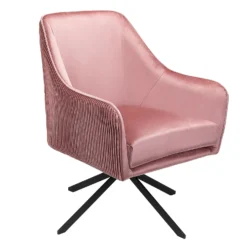 Pia Pleat Swivel Chair - Rose