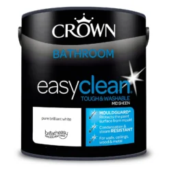 Crown Easyclean Bathroom Paint Brilliant White - 2.5L -Deals Furniture Store 12886758 1544853415778143