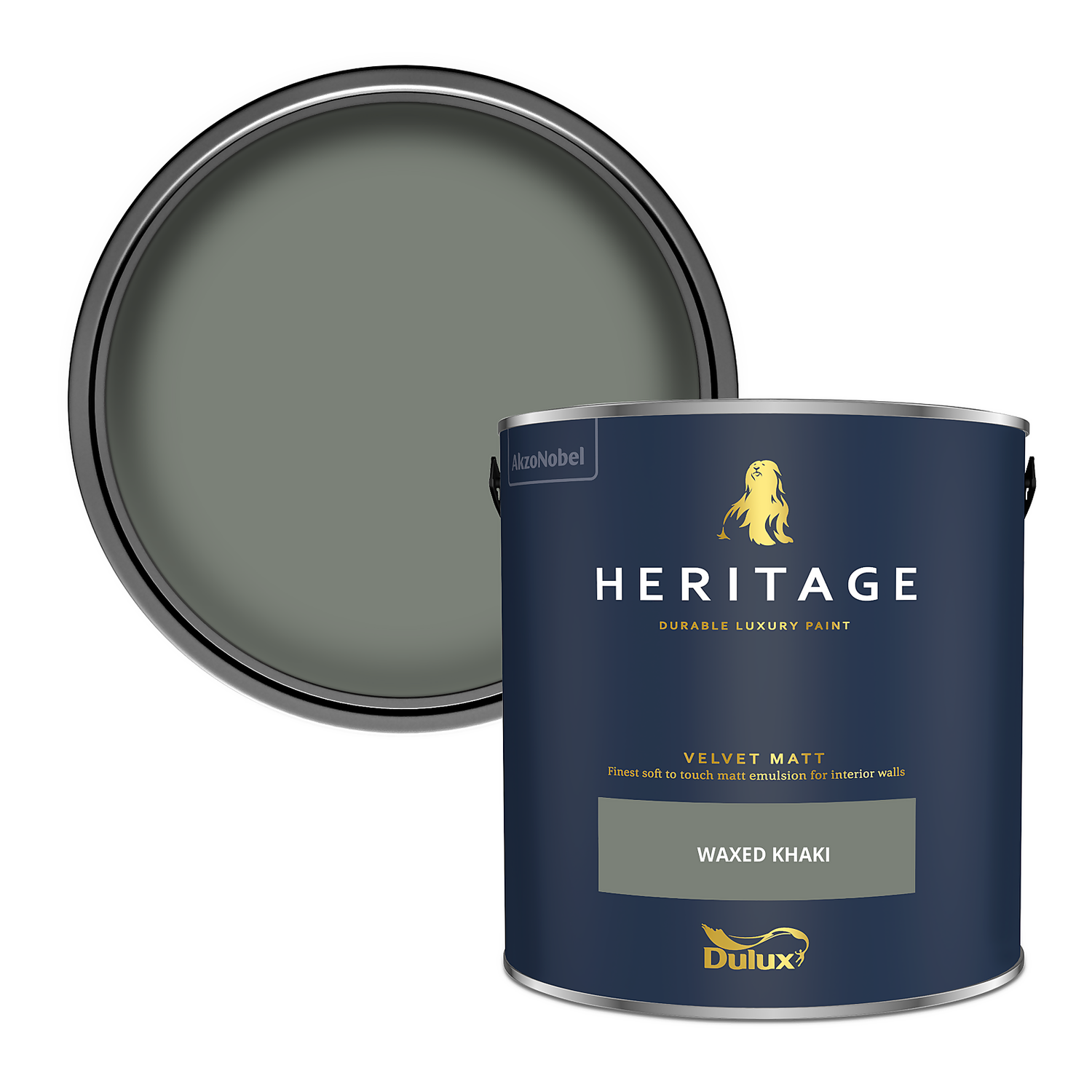 Dulux Heritage Matt Emulsion Paint Waxed Khaki - 2.5L Dulux Heritage Matt Emulsion Paint Waxed Khaki - 2.5L -Deals Furniture Store 12899143 4844847684804688