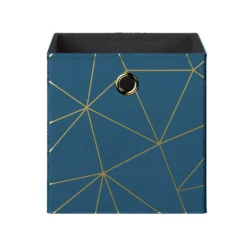 Clever Cube Velvet Geometric Insert - Smokey Blue & Gold 3 Clever Cube Velvet Geometric Insert - Smokey Blue & Gold -Deals Furniture Store 12932951 2084887876808341