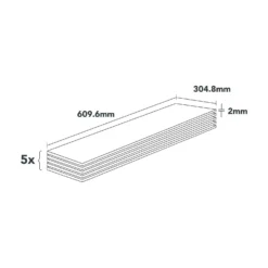 Plancs White Slate Self-Adhesive Vinyl Floor Tile - 5pc Pack Covers 0.93sqm -Deals Furniture Store 12968597 4854946463268914