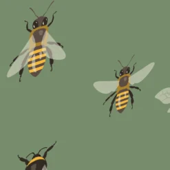 Curver Stockholm Bees Deco Storage Box - Green - 22L -Deals Furniture Store 13169626 1514898511842148