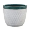 House Beautiful 2 Tone Teal Rim Egg Pot - 25cm