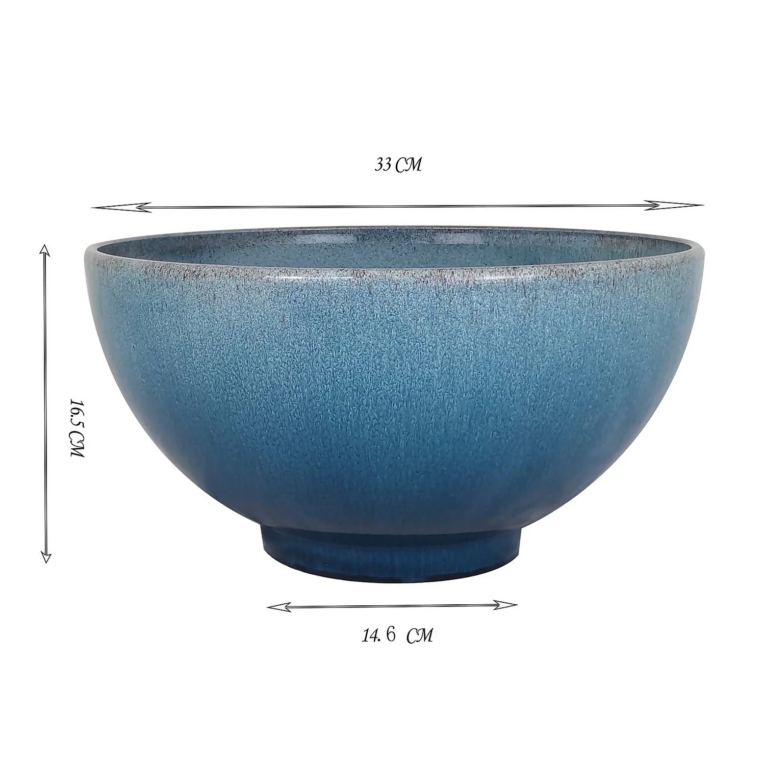 Glazed Finish Blue Bowl Planter - 32.5cm Glazed Finish Blue Bowl Planter - 32.5cm -Deals Furniture Store 13190814 1004909731360765