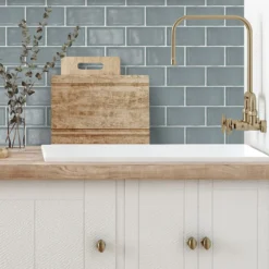 Country Living Artisan Stone Blue Ceramic Wall Tile 75 X 150mm - 0.5sqm Pack -Deals Furniture Store 13220559 1284924679270700