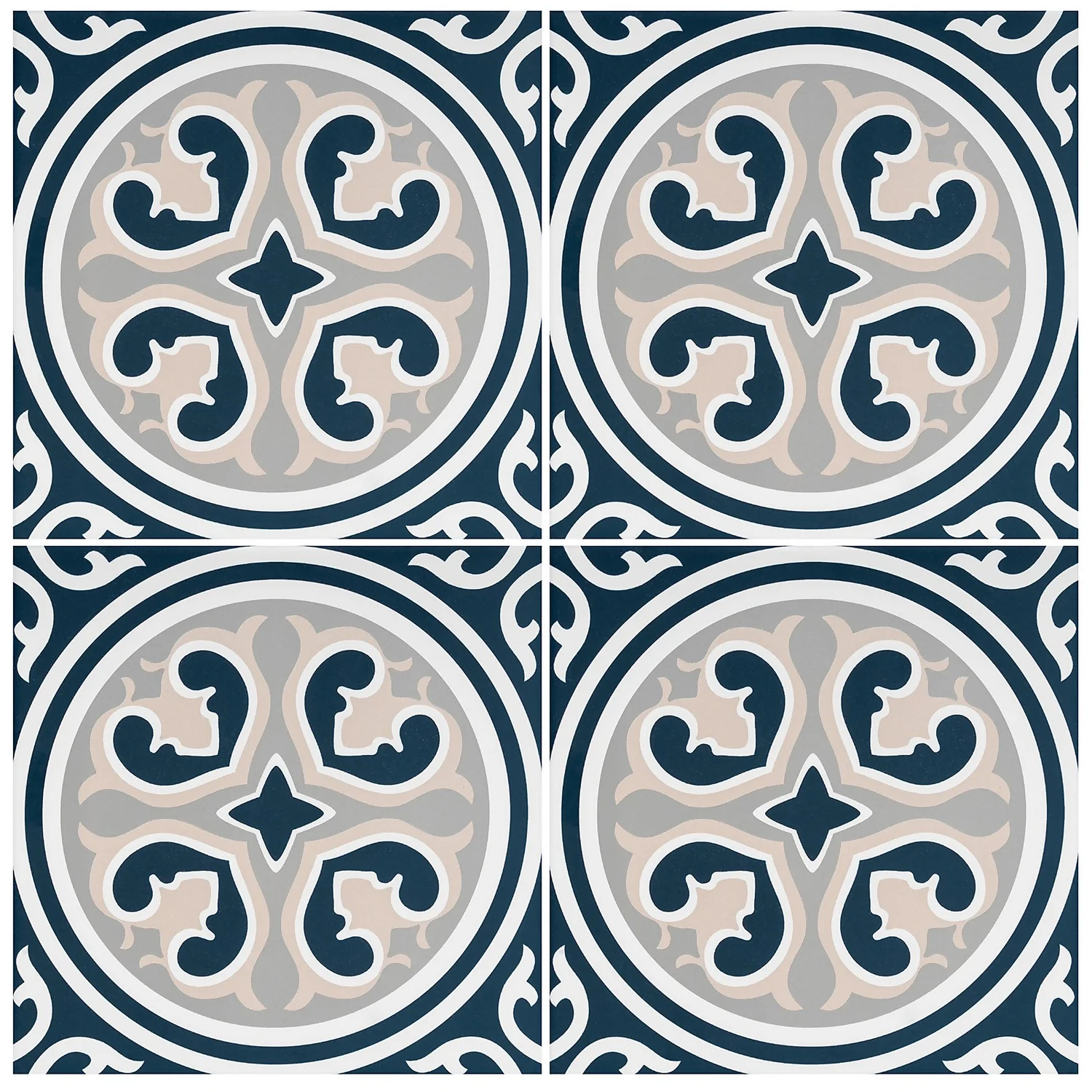 Fiore Vintage Floral Porcelain Wall & Floor Tile 200 x 200mm - 0.52sqm Pack Fiore Vintage Floral Porcelain Wall & Floor Tile 200 X 200mm - 0.52sqm Pack -Deals Furniture Store 13220600 2754916348675046