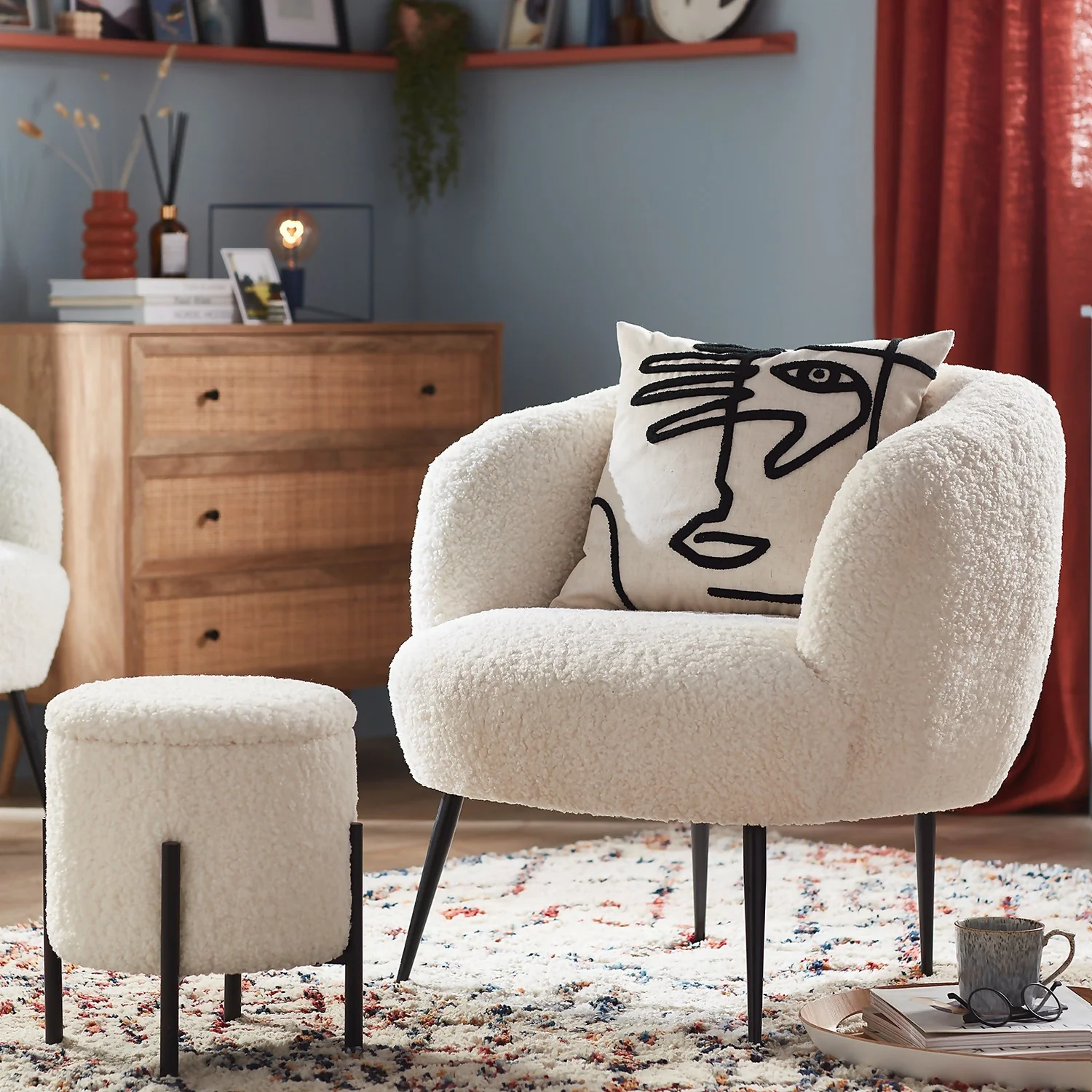 Tori Boucle Tub Chair - White Tori Boucle Tub Chair - White -Deals Furniture Store 13224150 2024964073981072