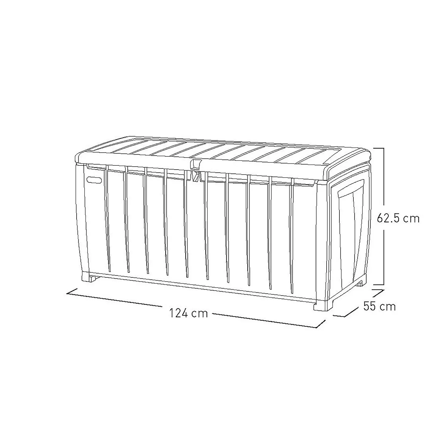 Keter Ace Outdoor Garden Storage Box 124 x 55 x 62.5 cm - Grey and Black Keter Ace Outdoor Garden Storage Box 124 X 55 X 62.5 Cm - Grey And Black -Deals Furniture Store 13432924 1804947994784994