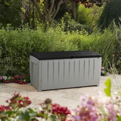 Keter Ace Outdoor Garden Storage Box 124 X 55 X 62.5 Cm - Grey And Black 2 Keter Ace Outdoor Garden Storage Box 124 X 55 X 62.5 Cm - Grey And Black -Deals Furniture Store 13432924 5964947994547391