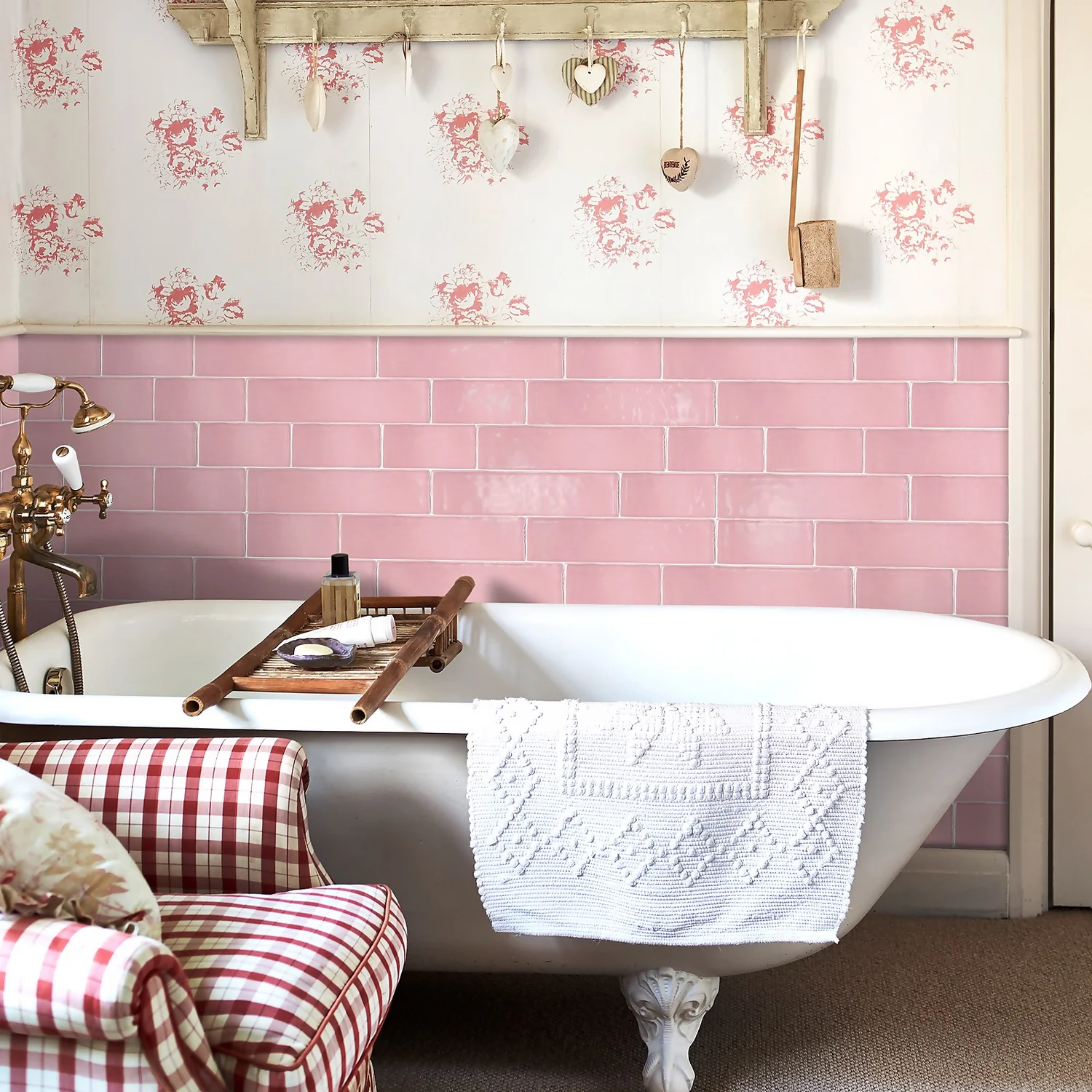 Country Living Artisan Peony Blush Ceramic Wall Tile 75 x 300mm - 0.5sqm Pack Country Living Artisan Peony Blush Ceramic Wall Tile 75 X 300mm - 0.5sqm Pack -Deals Furniture Store 13433207 1355051390602644