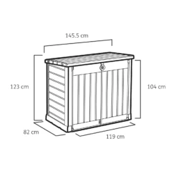 Keter Store It Out Ace Outdoor Garden Storage Shed 1200L - Grey / Graphite -Deals Furniture Store 13531577 1964925770704849