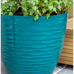 Wave Pot Teal - 33cm -Deals Furniture Store 13973618 7925011239947874