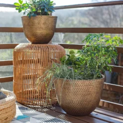 Suva Hammered Pot Bronze - 31cm -Deals Furniture Store 13973654 1365011805726502