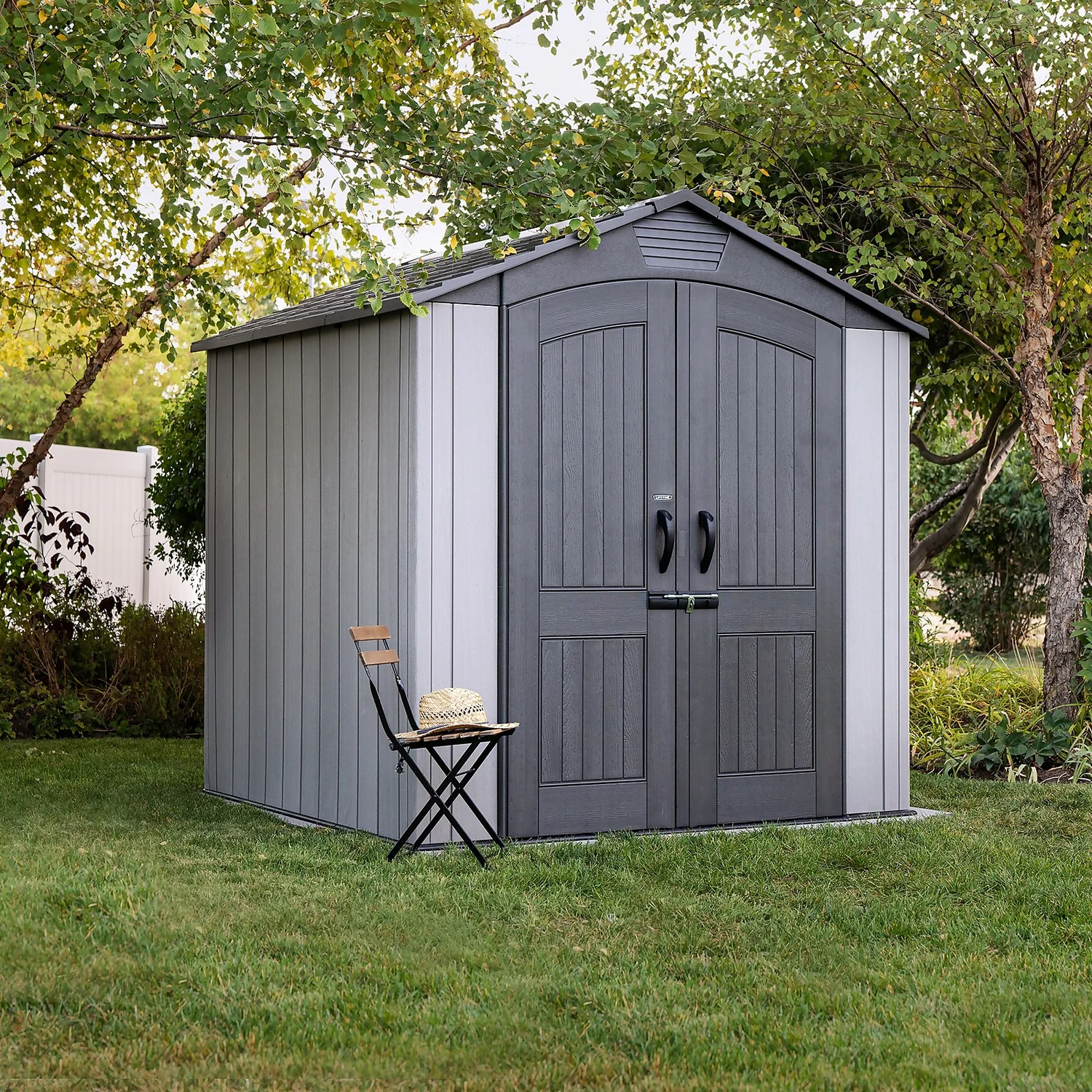 Lifetime 7x7ft Outdoor Storage Shed - Rough-Cut Grey Lifetime 7x7ft Outdoor Storage Shed - Rough-Cut Grey -Deals Furniture Store 13997403 1545000054779020