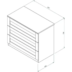 House Beautiful Realm Wide Chest Of Drawers - White Shaker (W) 900mm X (H) 756mm -Deals Furniture Store 13999806 1485005576232628