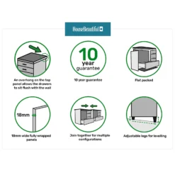 House Beautiful Realm Wide Chest Of Drawers - White Shaker (W) 900mm X (H) 756mm -Deals Furniture Store 13999806 7225010952122006