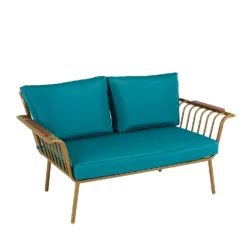 Omari Metal Garden Sofa Set - Teal & Gold -Deals Furniture Store 14005703 7915022638148225